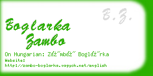 boglarka zambo business card